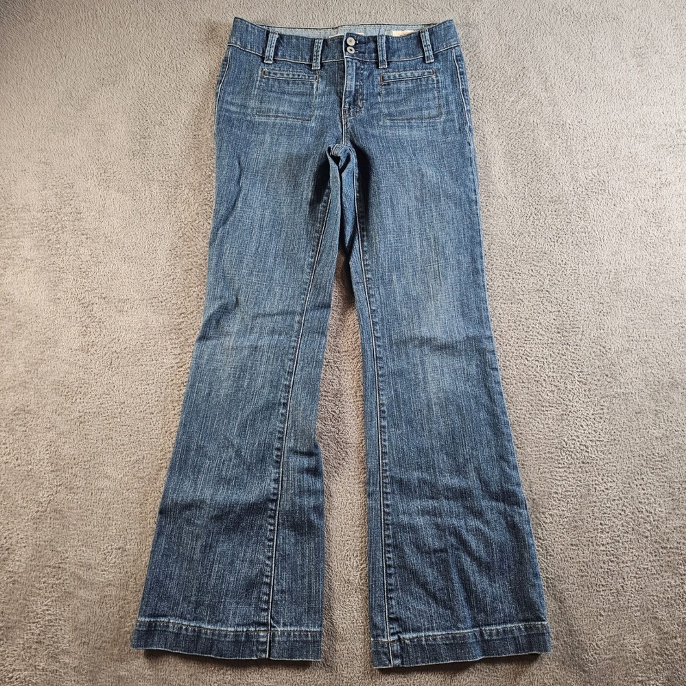 Gap Curvy Stretch Flare Jeans Medium Wash Blue Denim Size 4 Vintage Y2K